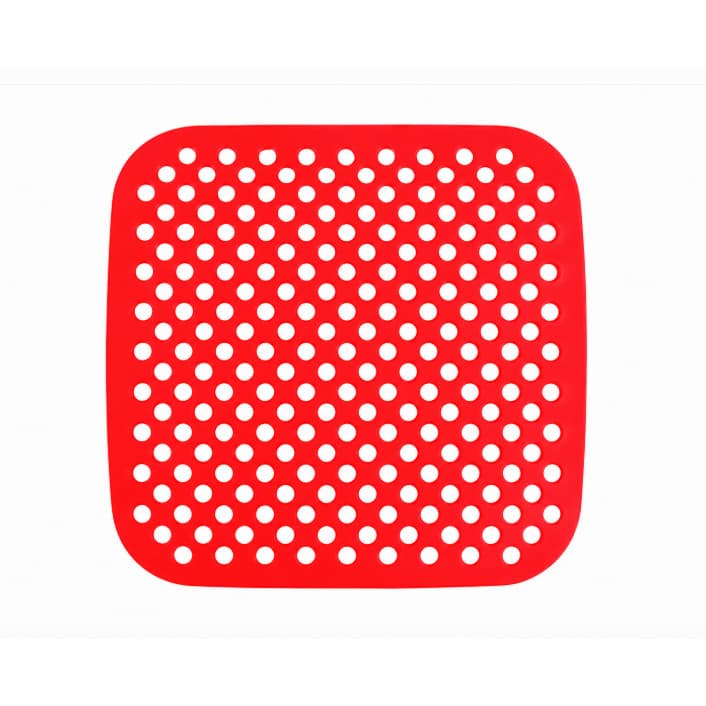 Tapete de Silicone para Air Fryer 18,5cm Quadrado Fritadeira Elétrica Reutilizável Cores Sortidas