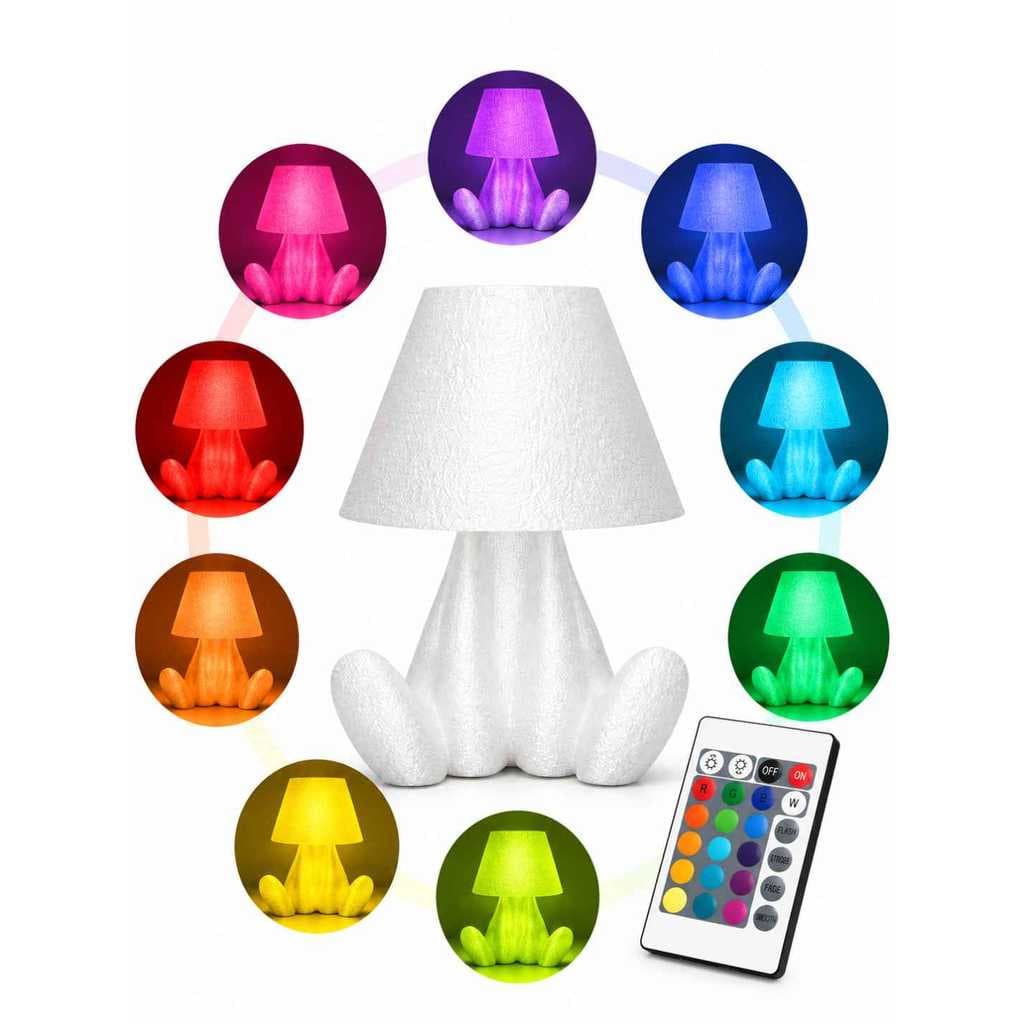 Abajur Luminária RGB 16 Cores com Controle Remoto e Intensidade Ajustável Decorativo