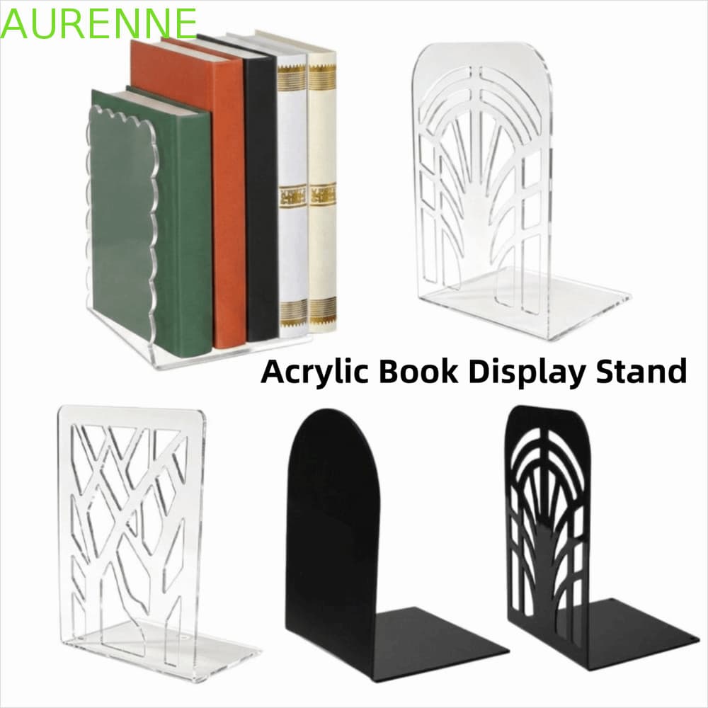 Suporte De Exibição De Livro Acrílico AURENNE , Rack De Armazenamento De Livros De Mesa Decorativo Durável , Papelaria