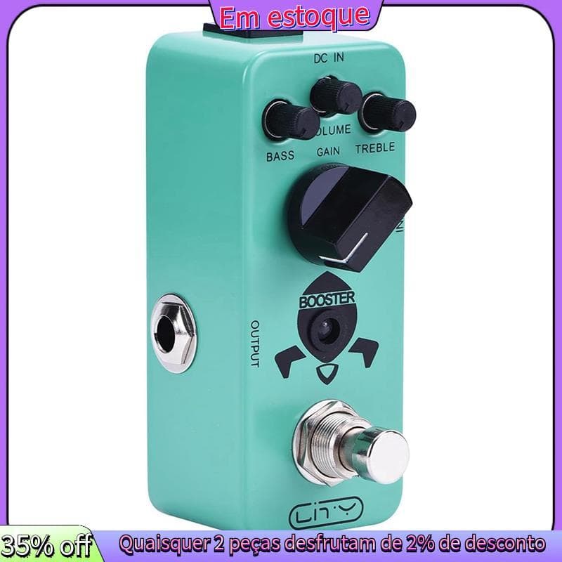 Pedal De Guitarra Mini Efeitos De Reforço Efeito Elétrica True Bypass DC 9V 6.35mm Interface De Entrada/Saída