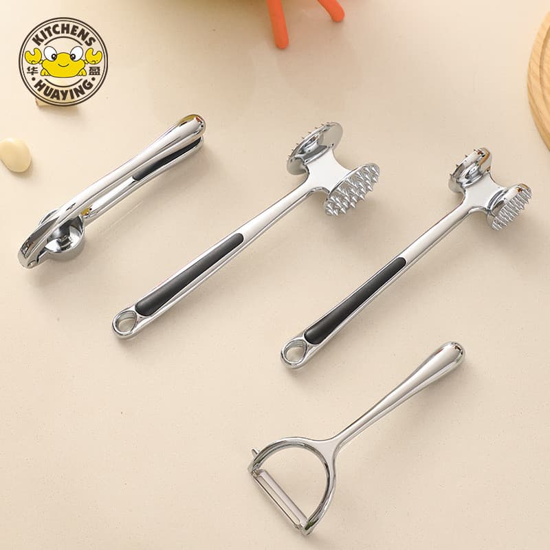 Utensílios de Cozinha Multifuncionais em Liga de Zinco: Amaciador de Carne, Pinça para Caranguejo, Espremedor de Alho, D