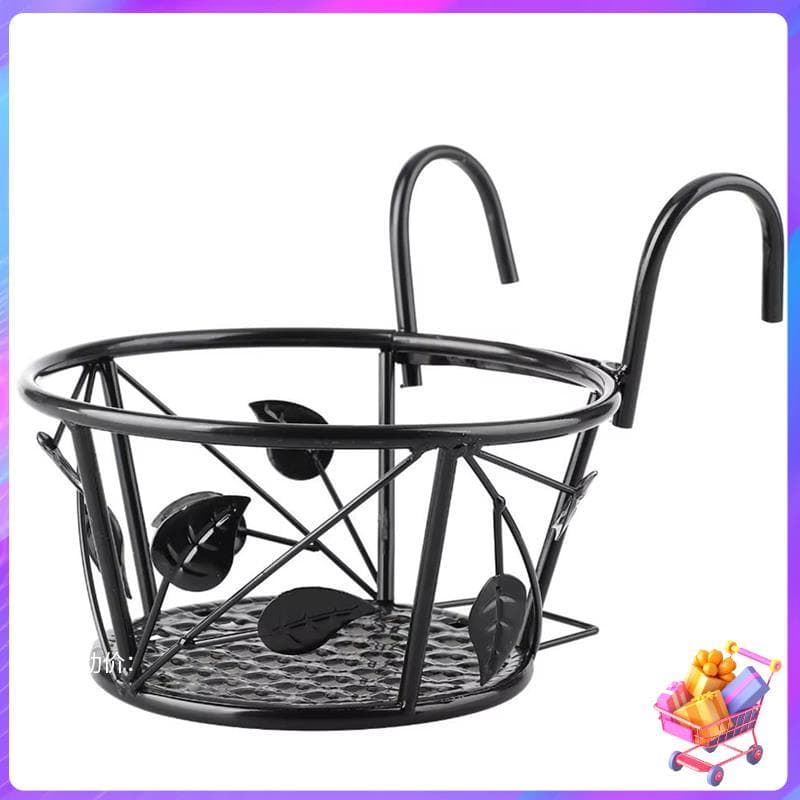 [Bom Negócio] Cesta Suspensa De Pérgula De Gancho Duplo Em Metal Moderno-Para Trilhos-Ideal Adequado Varanda E Terraço