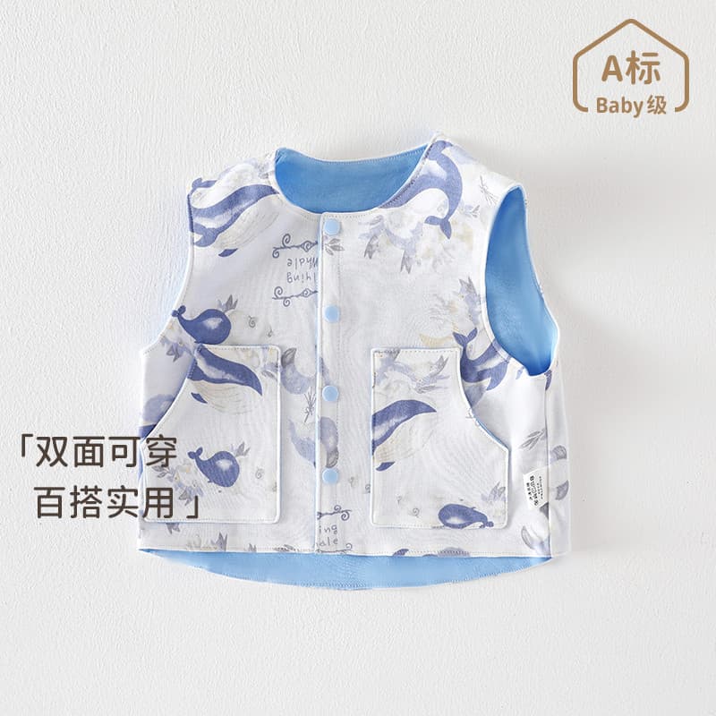 Colete de bebê primavera outono estilo colete de algodão puro roupas de bebê recém-nascido dupla face Wearable passeio o