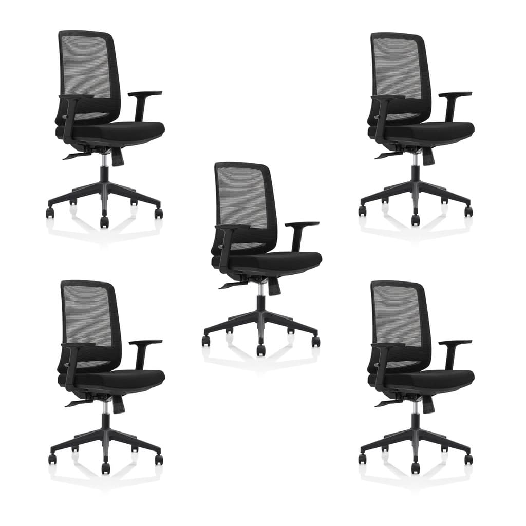 Kit 5 Cadeiras De Escritório Ergonômicas Reclináveis Pistão Classe 4 Netflex