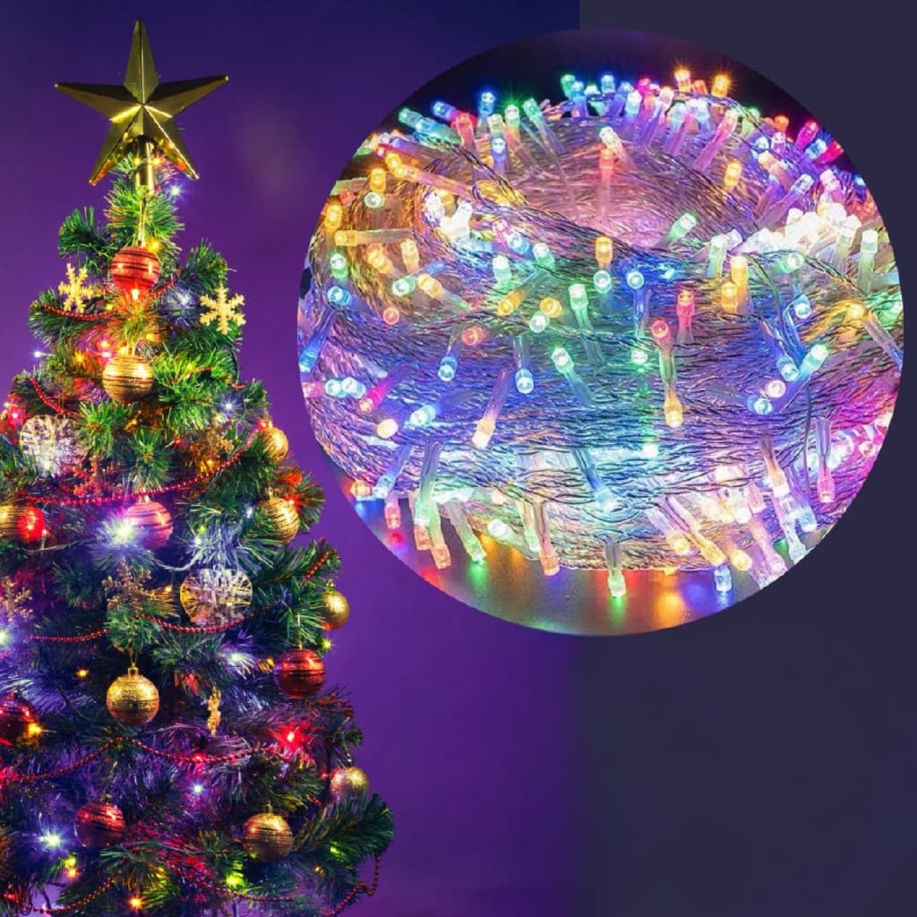 Kit 8 Pisca Pisca LED 100 Luzes 8m Colorido Fio Transparente 8 Funções Enfeite Natal Arvore