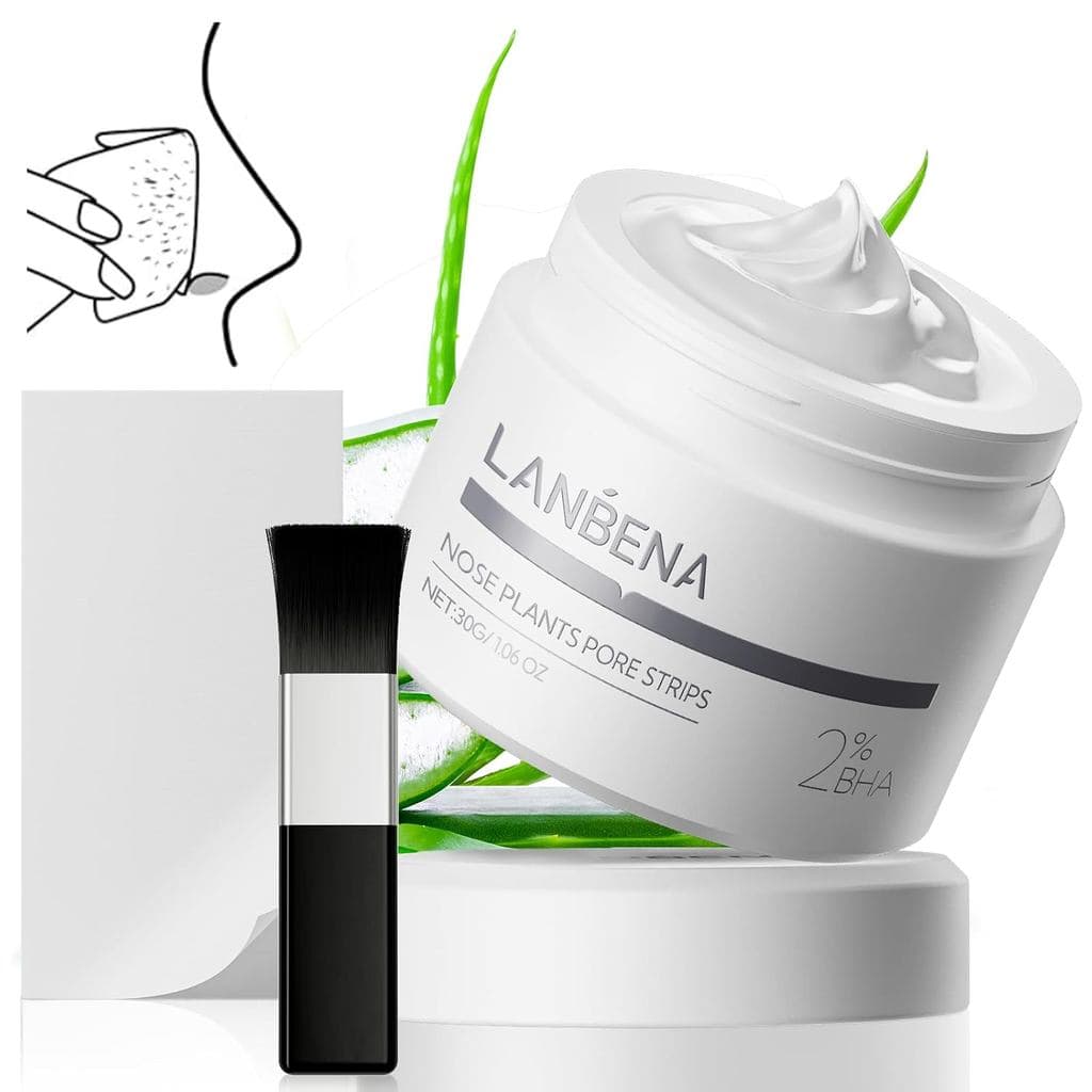 LANBENA 2.0 Tiras de Limpeza de Poros para Nariz com Extrato de Plantas (1,03 Oz), 60 Tiras para Máscara de Remoção de C