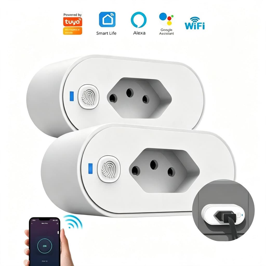 Tomada Inteligente WiFi 16A Smart Life Alexa Google Home Monitor Energia Bivolt