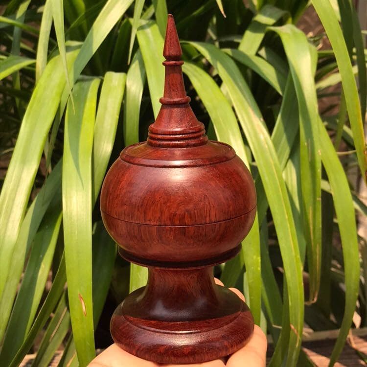 Caixa de palito de mogno birmanês jacarandá madeira maciça tipo pagode em forma de bambu Hulu em forma de palito titular
