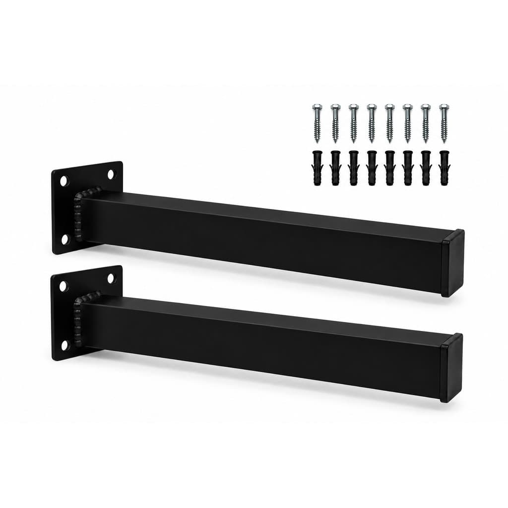 SUPORTE GRAPA AÇO REFORÇADO PIA PRATELEIRA 40CM PRETO 2 PÇS