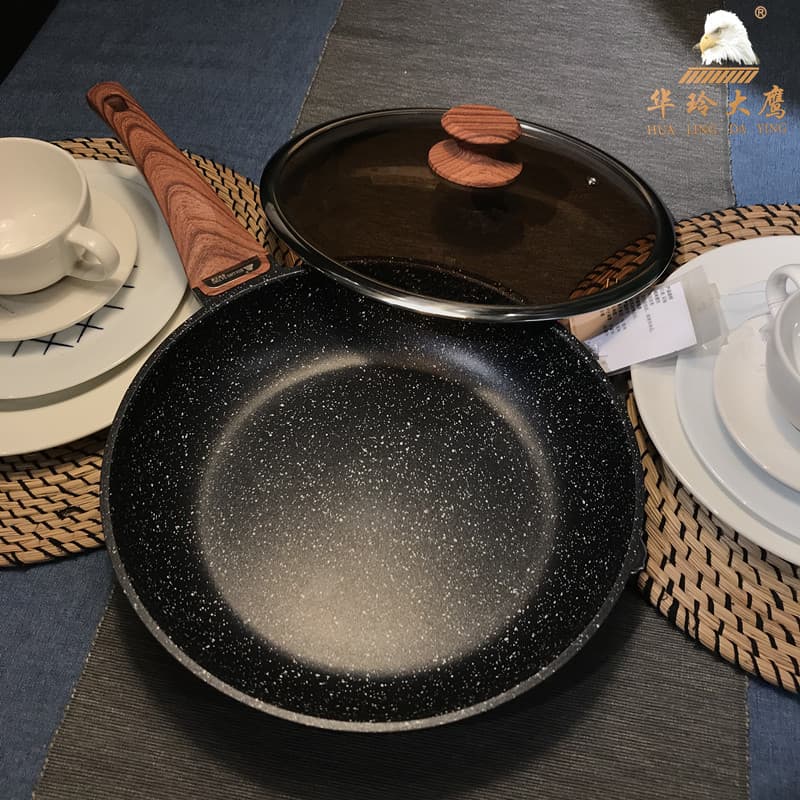 Hualing Daying frigideira de pedra médica 28 panela antiaderente panqueca ovo frito bife fogão de indução fogão a gás ad