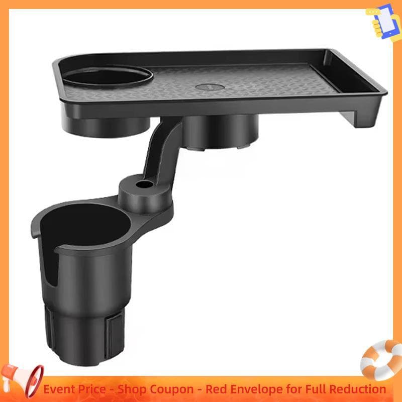 Bandeja Porta-Copos Universal Para Carro-360 ° Organizador Giratório Ajustável De Copo Duplo , De Comida Portátil Veícul