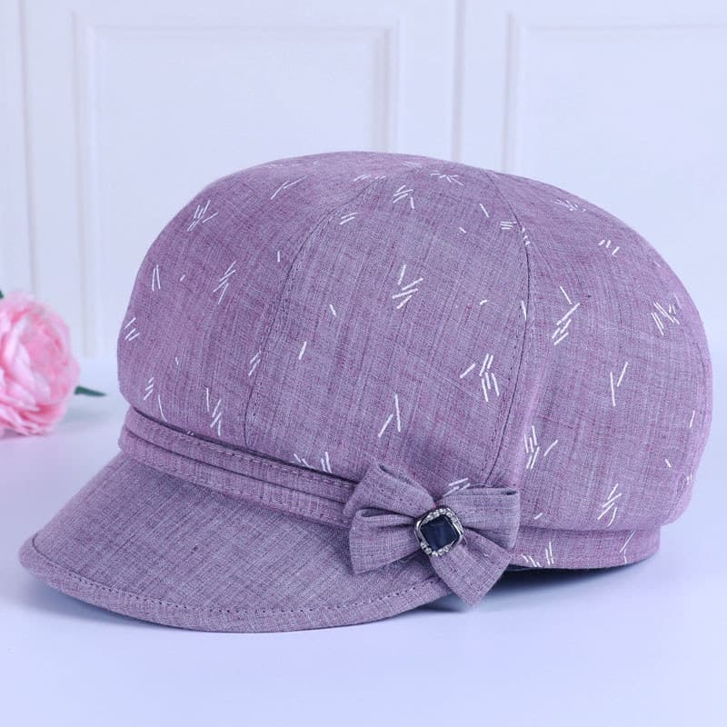 Chapéu para idosos avó primavera outono boné de pico estilo fino único chapéu de meia-idade idosos mãe boina outono moda