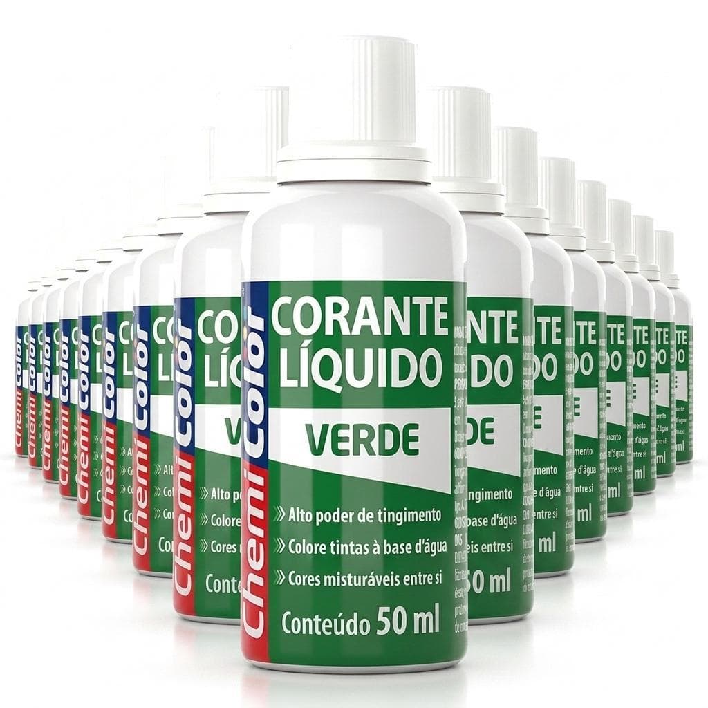 Kit 24 Corante Líquido Chemicolor Verde 50ml para Tinta e Pintura