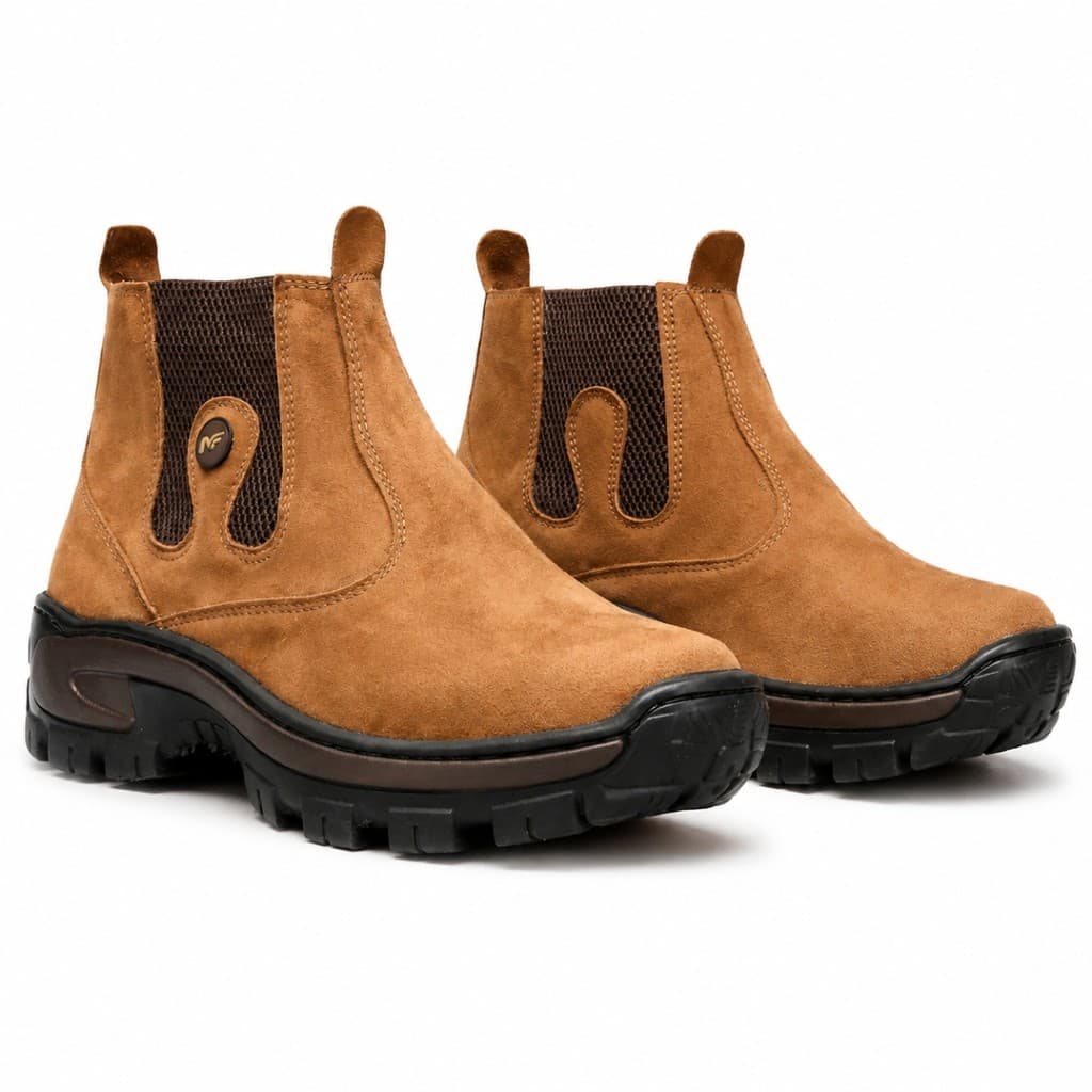 Botina Masculina Camurção Palmilha Gel Bota Antiderrapante