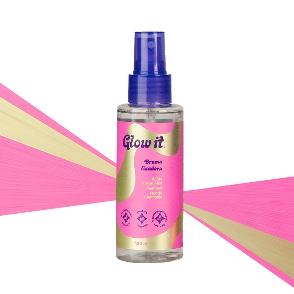 BRUMA FIXADORA GLOW IT 120ML FIXADOR DE MAQUIAGEM HIDRATAÇÃO ACABAMENTO