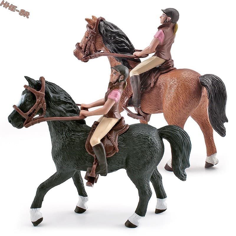 Figura De Corrida De Cavalo De Simulação Animal-Modelo De Brinquedo De Ação Sólida Para Coleção