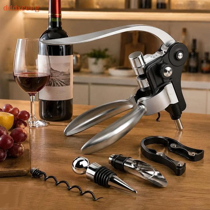 [dddxceeg] Conjunto De Abridor De Vinho Em Forma De Coelho Liga Portátil Saca-Rolhas Com Rolha De Garrafa Para Presentes