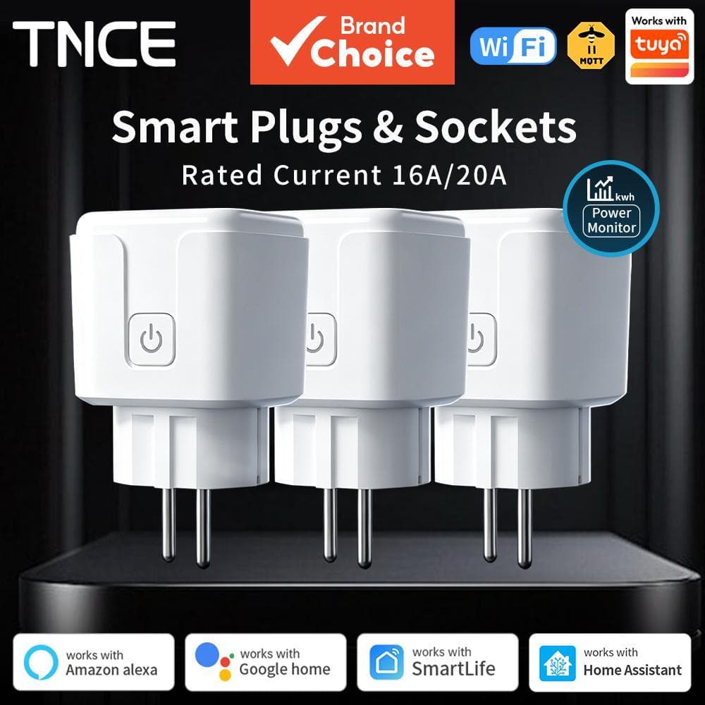Plugue Inteligente Wifi/Zigbee3.0 TNCE 16A/20A, Tomada Inteligente de Energia, Monitoramento de Energia, Controle