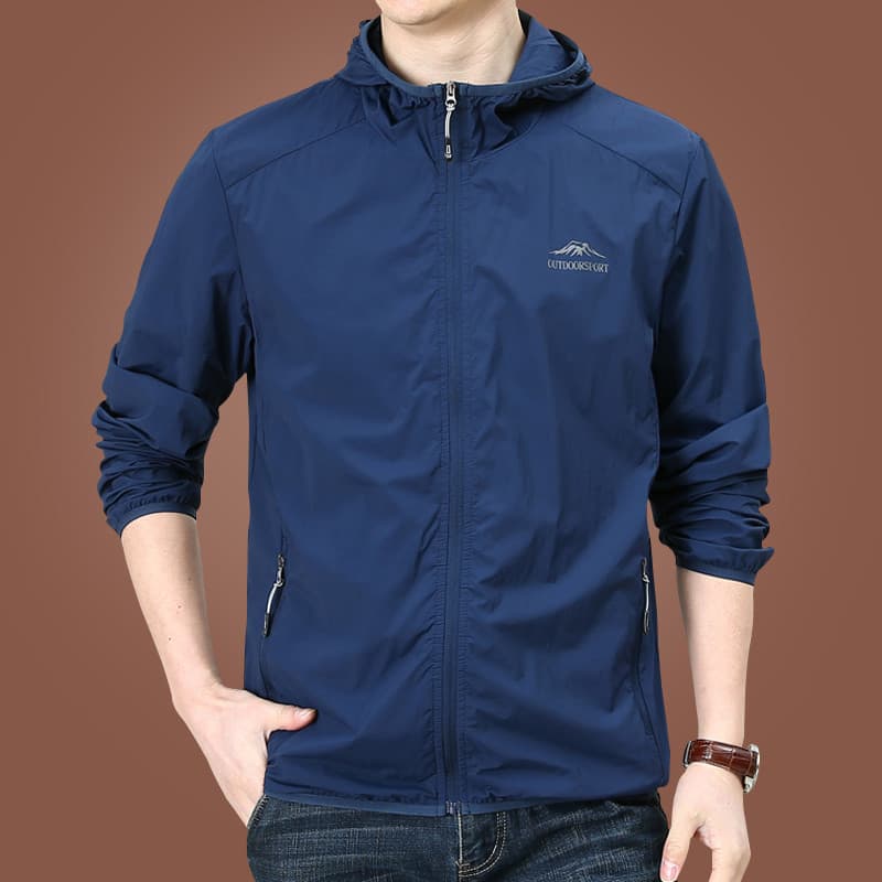 Novo protetor solar masculino ao ar livre roupas jaqueta masculina verão Ultra-fino respirável roupas de pele Casual esp