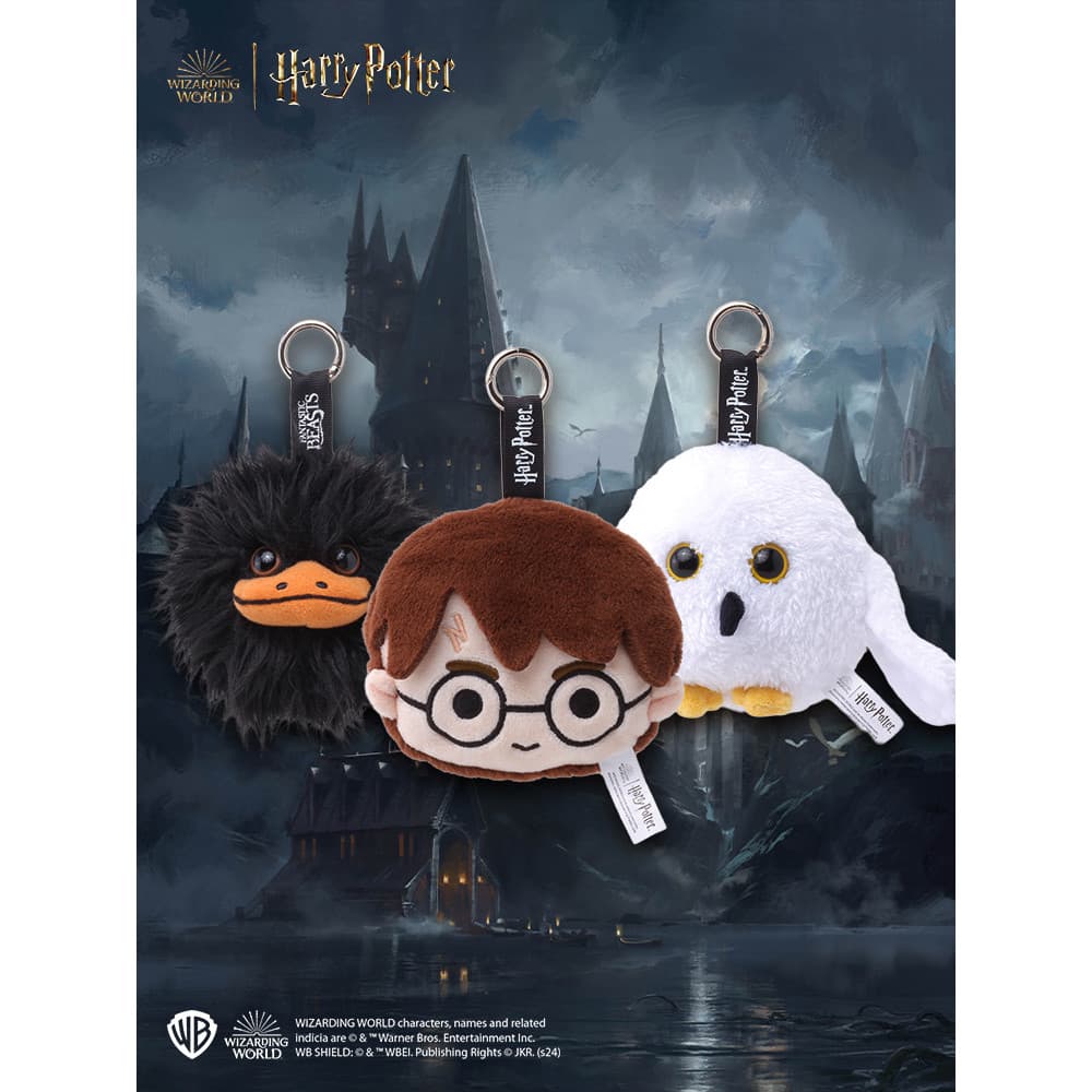 H HUGKIS Bolsa de pelúcia genuína Harry Potter fofa Mini bolsa de moedas mochila pingente pequena boneca pingente