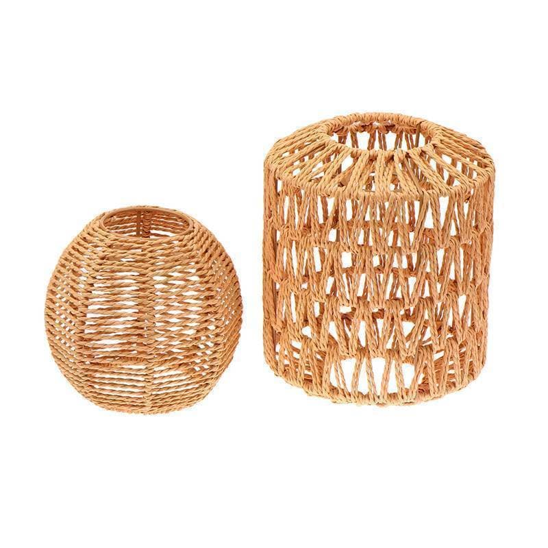 Hot > 1 Peça Vintage Pendurado Abajur Artesanal Tecido Para Sala De Estar Quarto Hotel Simulado Rattan Luminária