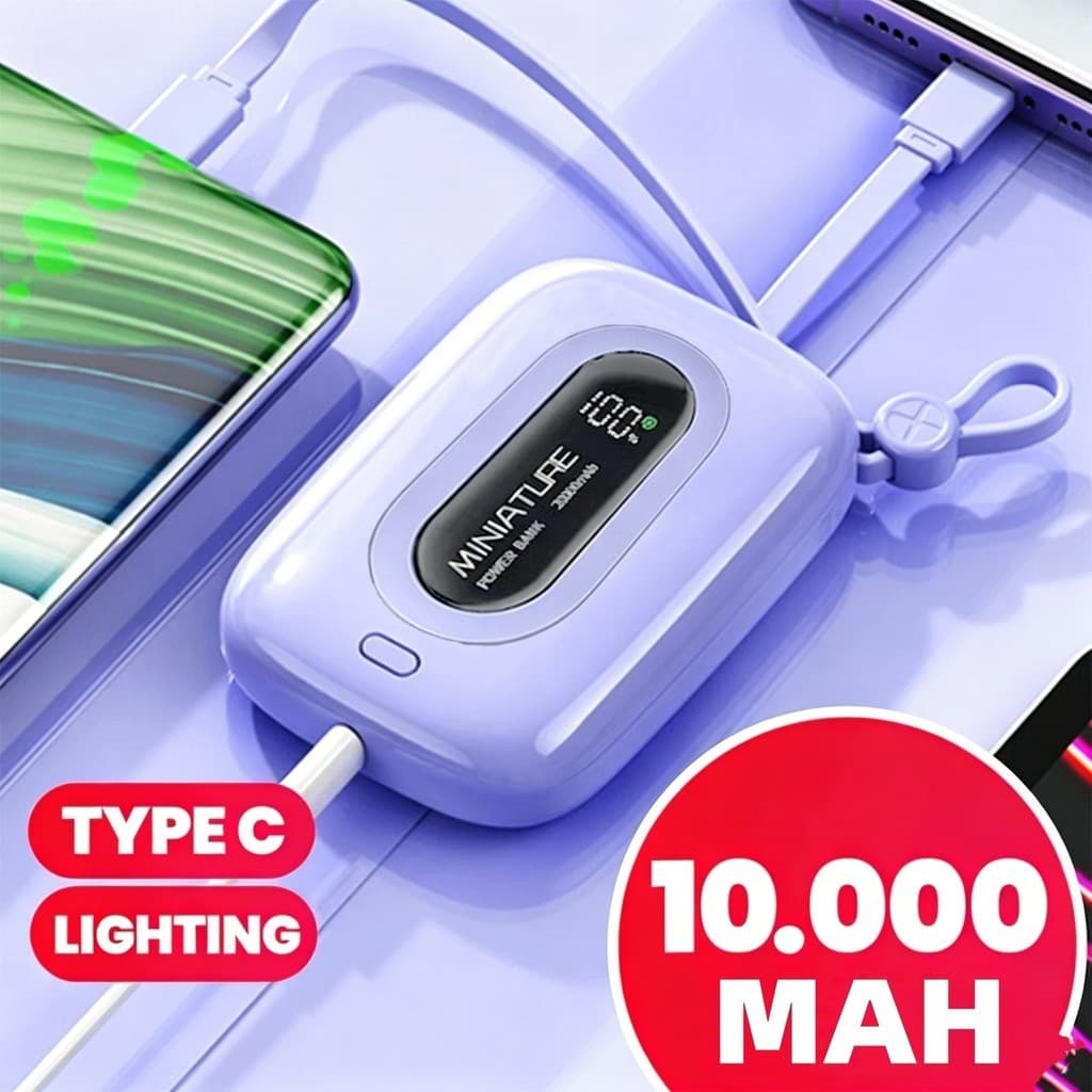 Banco De Potência Super Rápido De 10.000 mAh Com Porta USB universal À Prova De Compacto , Portátil E Apresentando Um di