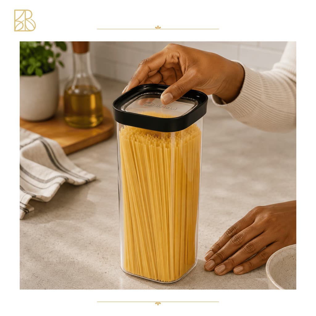 Pote Hermético 1,5L Premium com Tampa | Pote Hermético para Macarrão | Organizador de Alimentos