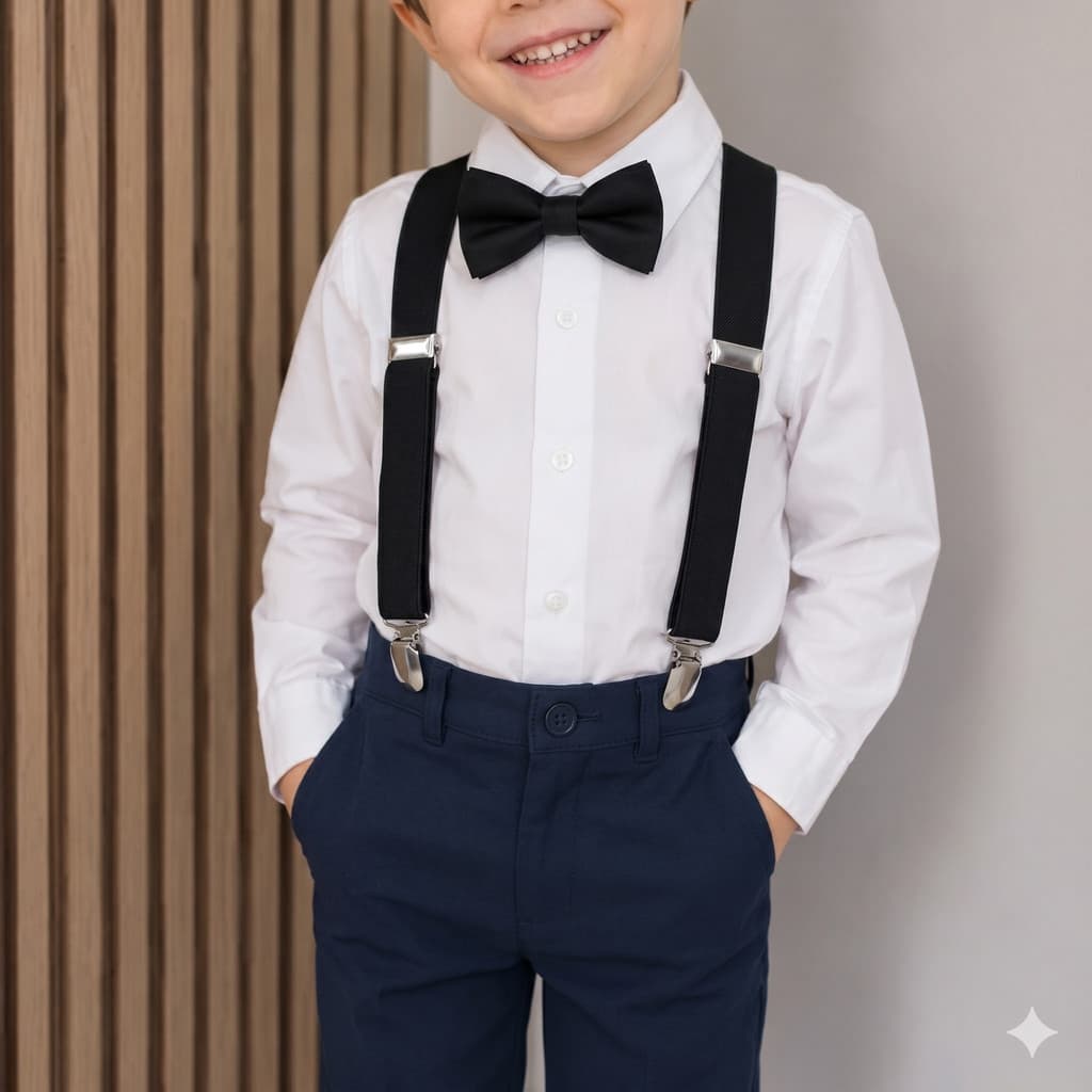 CONJUNTO SUSPENSORIO E GRAVATA BORBOLETA INFANTIL
