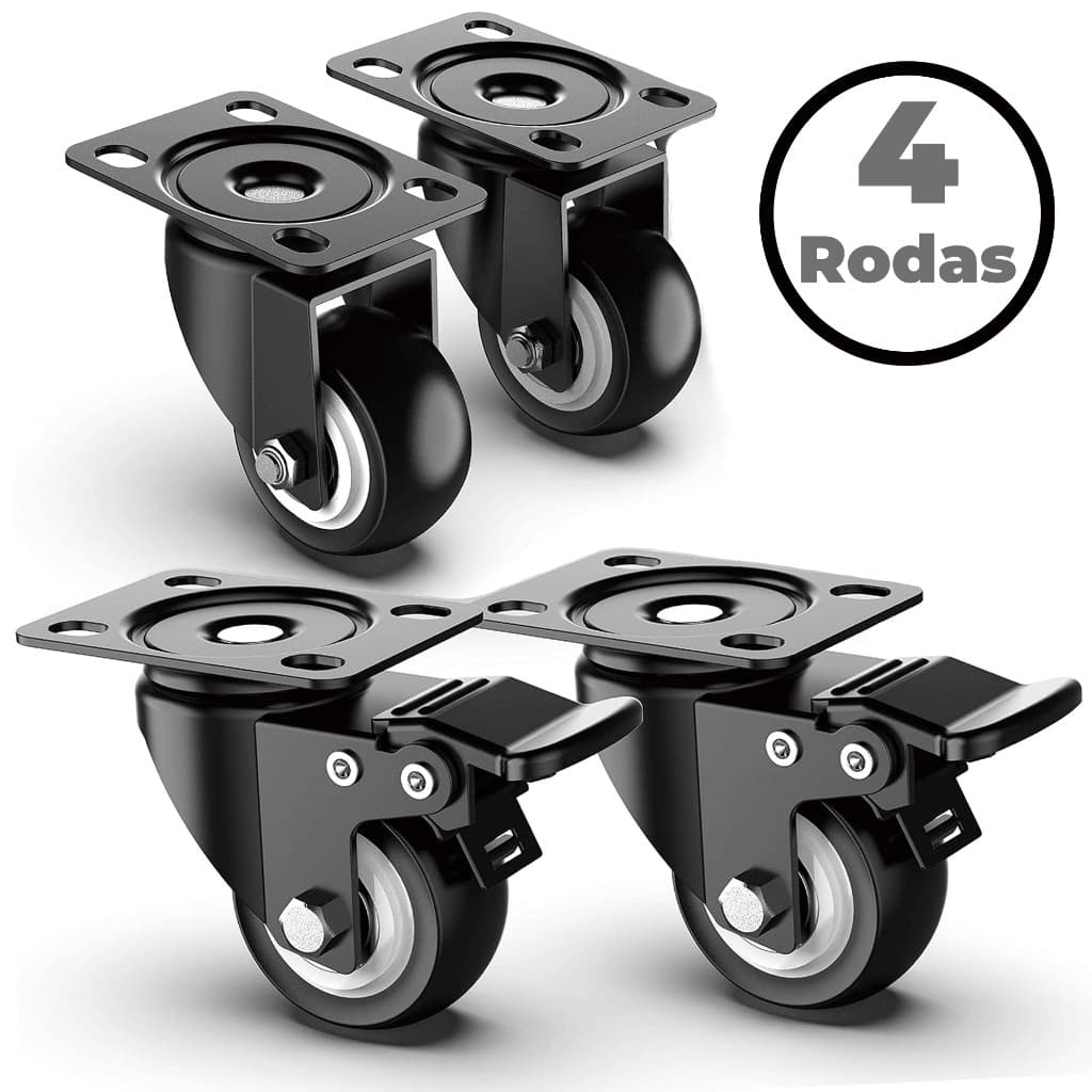 Móveis resistentes usam conjunto de 4 rodas rodízio giratório fita de borracha rolamento de freio 400kg envio no mesmo d