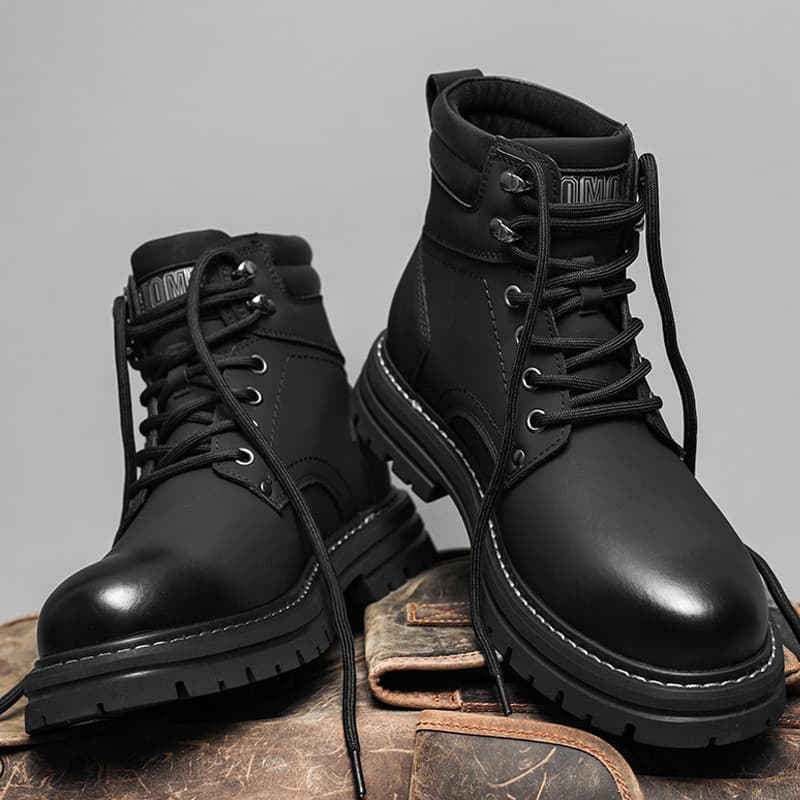 Martin botas masculinas 2025 outono inverno novo estilo couro genuíno forro de lã antiderrapante quente Casual botas de