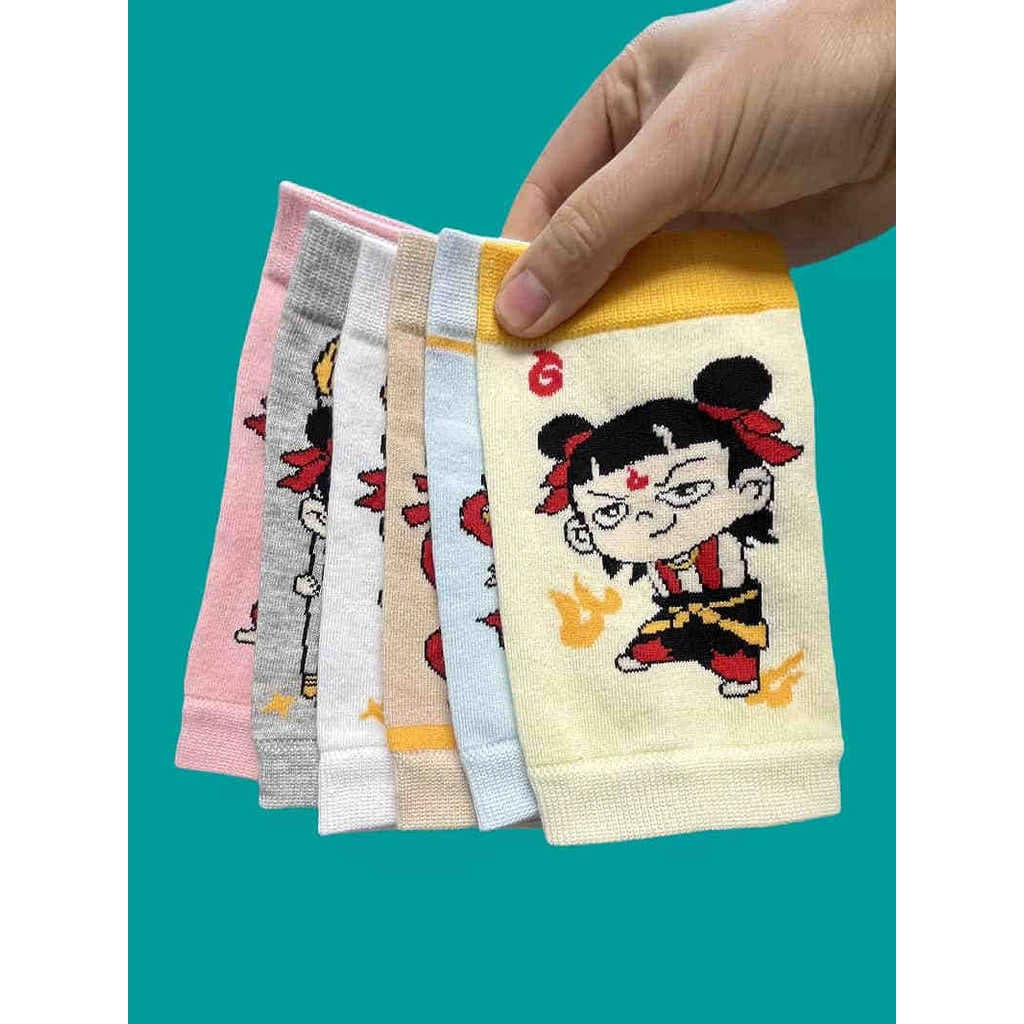 Nezha joelheiras infantis verão estilo fino Leggings resistentes a choques estudante esportes bebê criança à prova de fr