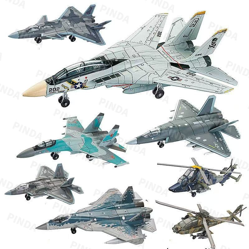1: 72 F14 Tomcat Fighter F22 F35 SU35 SU57 A10 Warthog Strike Aeronave 1: 200 B2 Sino Americano Russo Modelo Militar Ale