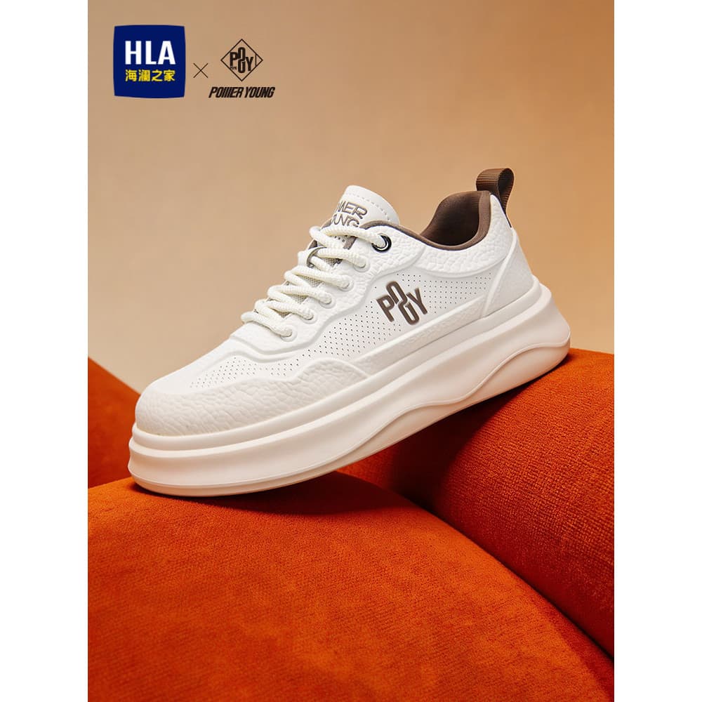HLA/Hailan House Sapatos Masculinos PowerYoung Series Tênis Masculino Sola Grossa Respirável Aumentando Esportes Casuais