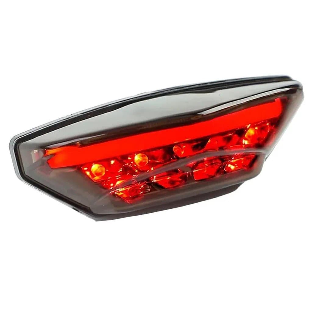 Lente Fumada Motocicleta ATV Dirt Bike Luz De Freio Traseiro Cauda Parar Correndo Lâmpada LED 12V Novo