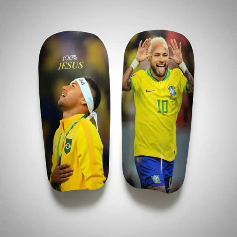 Caneleira Personalizada Futebol Futsal Estilo Neymar Jr  Brasil