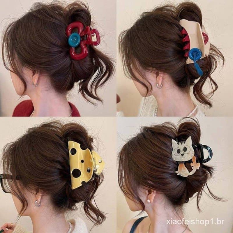 OMG * Garra De Cabelo Grande E Elegante Para Mulheres , Meninas , Presilhas Treino , Estilo Casual