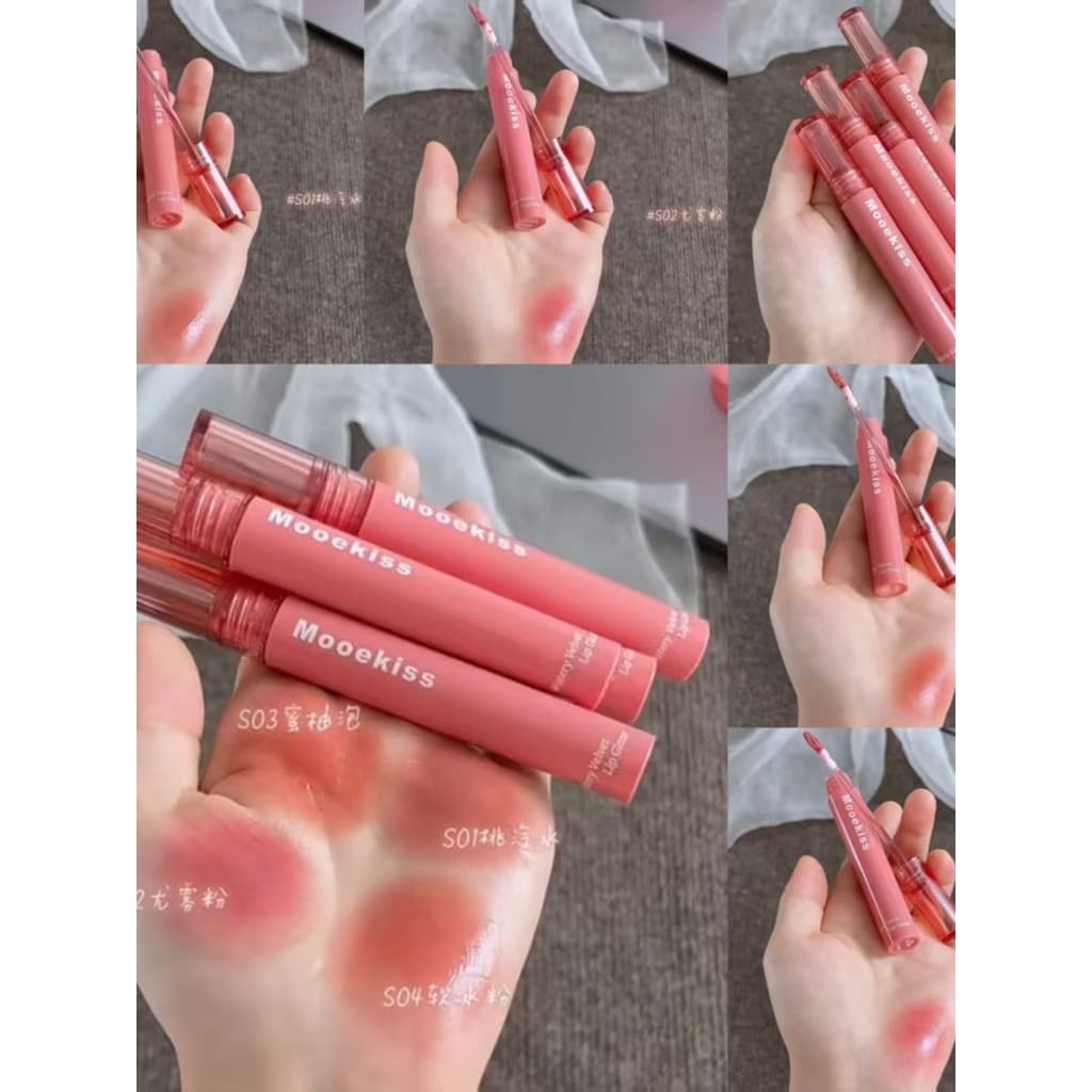 Mooekiss Mooekiss Água Veludo Brilho Água Quente Brilho Labial Hidratante Shimmer Hold Maquiagem Renderização de Cores S