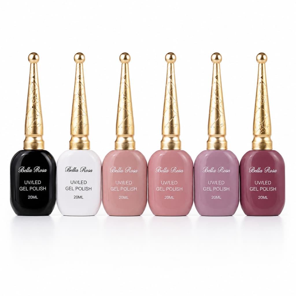 Kit Esmalte Gel Bella Rosa 6 Unidades Gel Polish UV LED Unhas Sofisticadas Kit 6 Esmaltes Gel UV LED