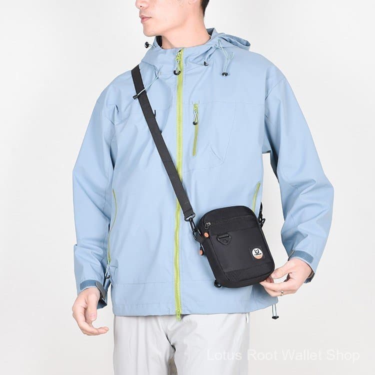 Bolsa Transversal Pequena Casual para Homens, Bolsa de Ombro Único, Bolsa Transversal Vertical, Bolsa de Lona Oxford