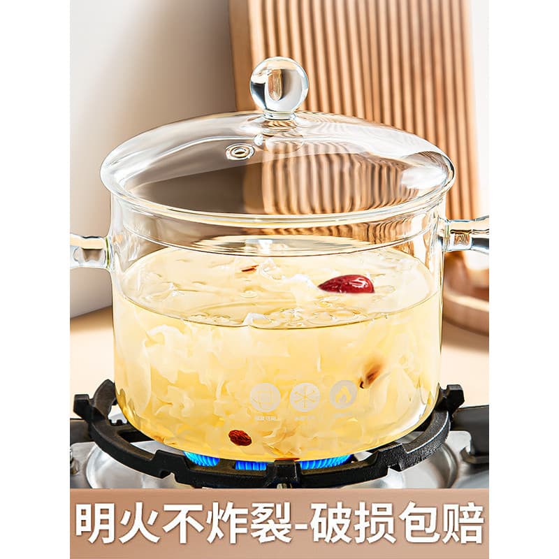Pote de vidro com alto teor de borosilicato Chama aberta Resistente a altas temperaturas Pote de leite pequeno Pote de s