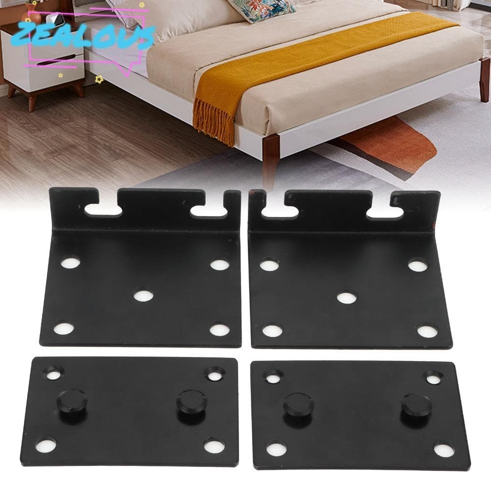 ZEALOUSSS 1 Conjunto De Conector De Hardware Para Móveis , Suporte De Dobradiça De Ferro Preto Ajustável Estrutura De Ca