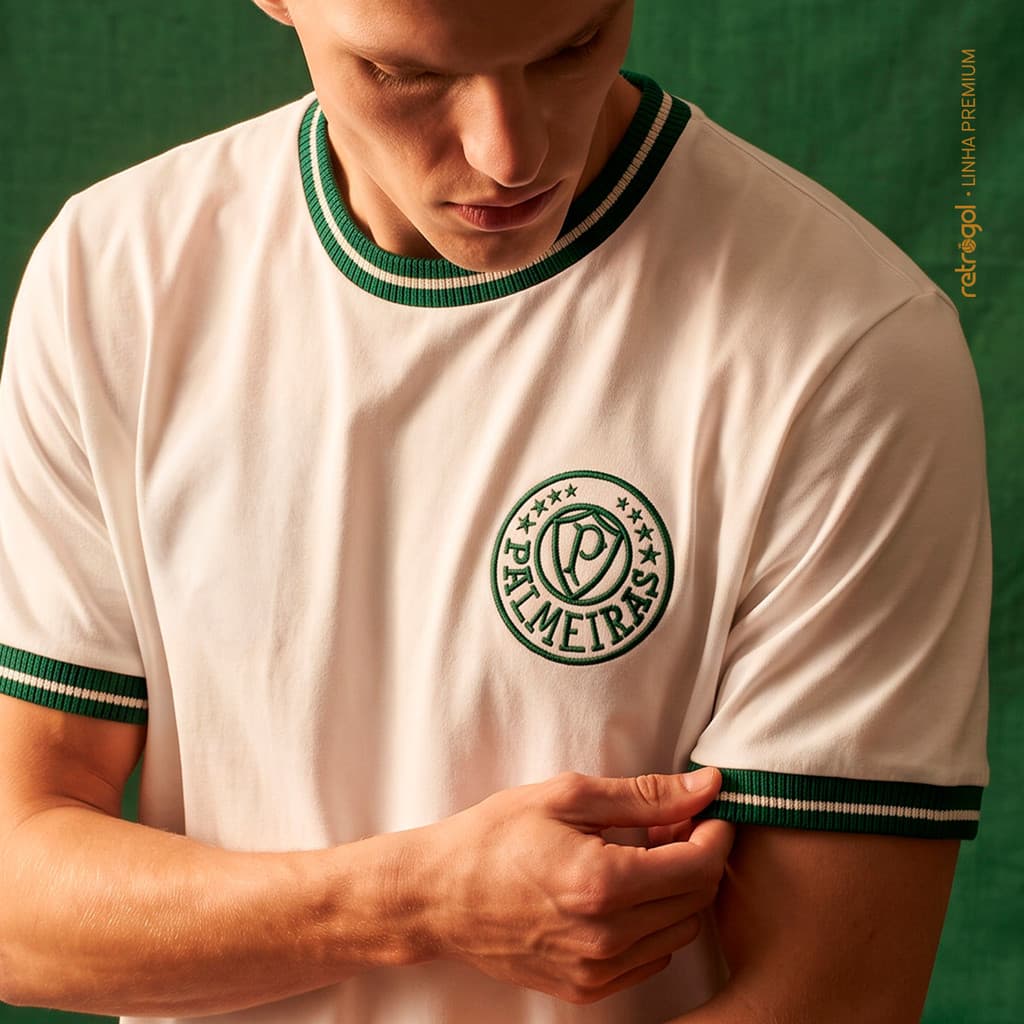 Camisa Palmeiras Paulista 1976 Edição 50 Anos Branca Masculina - Linha Premium