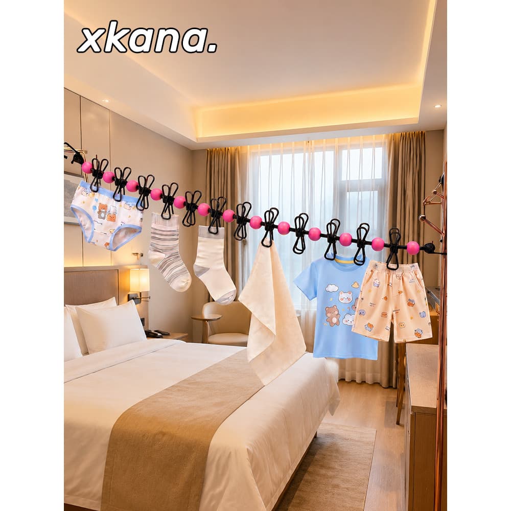 Varal de Hotel para viagem, varal portátil, corda especial para secagem de roupas, retrátil, viagem ao ar livre, varal l