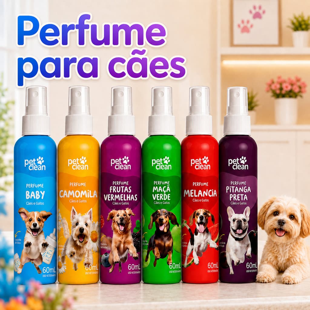 Perfume Colônia Pet Perfume Para Cachorro Cães e Gatos 60ml Perfume Cheiroso Para Animais