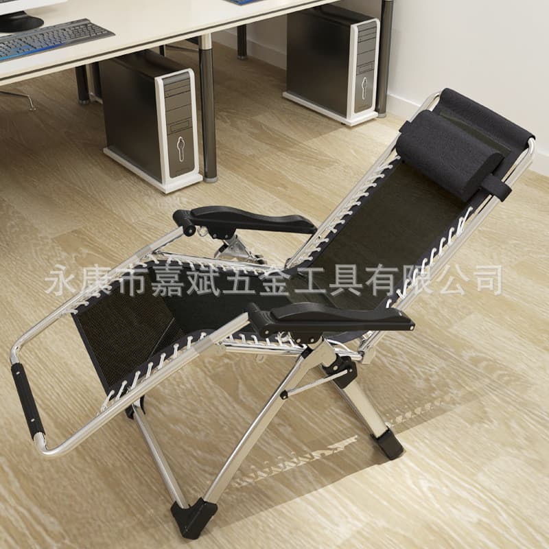 Cadeira de cama dobrável para escritório, cadeira reclinável dobrável portátil para almoço, cadeira reclinável para prai