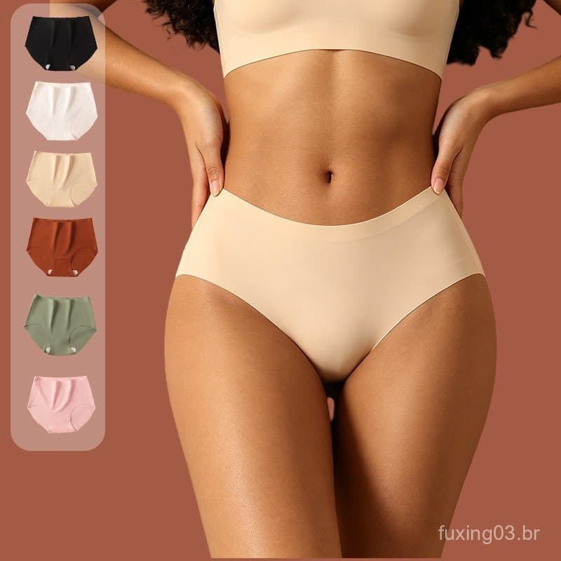 Calcinha Feminina Sem Costura Invisível Confortável Microfibra 6 Cores
