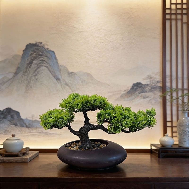 Plantas artificiais bem-vindos convidados pinho bonsai simulação bem-vindo convidados pinho High-End luz luxo plantas ve