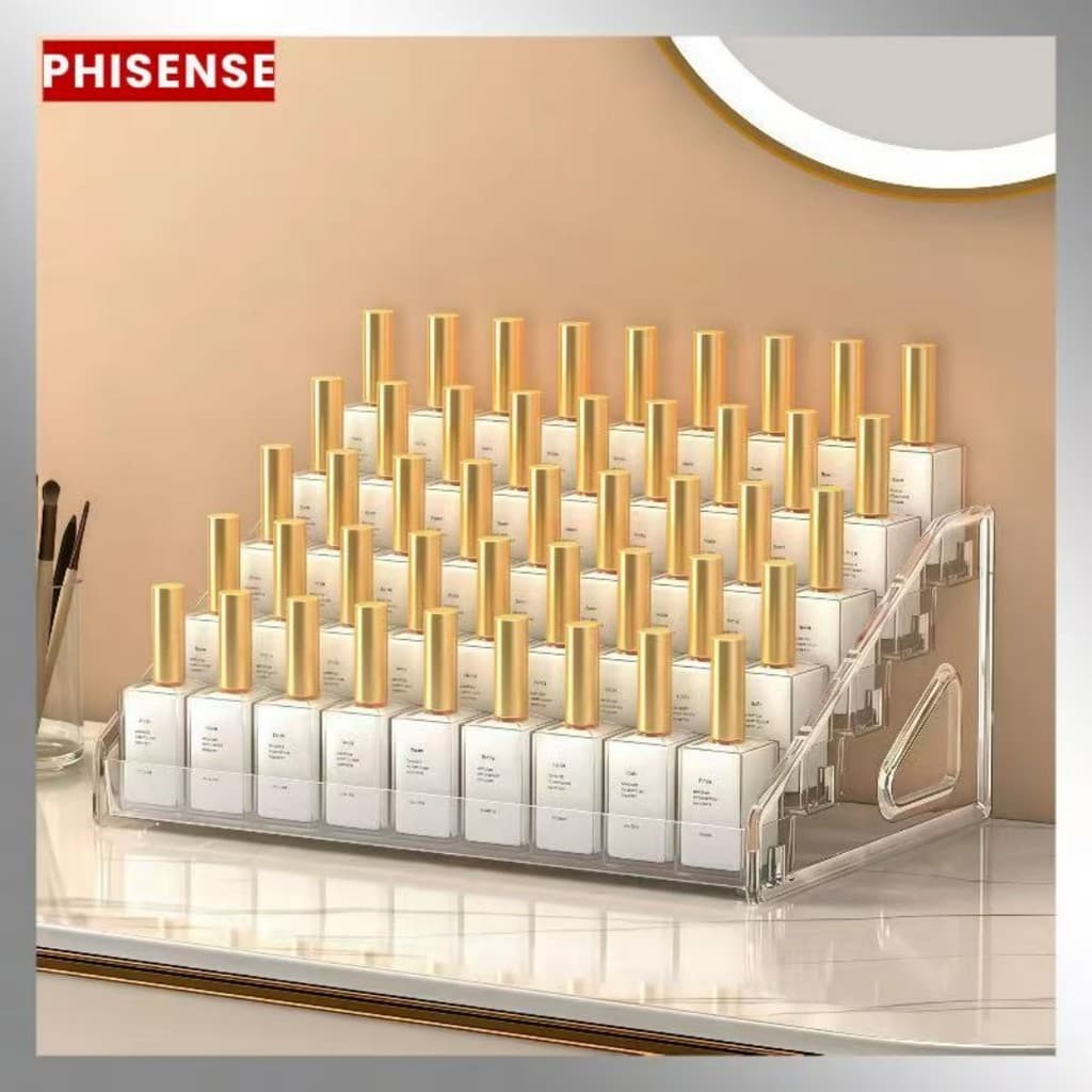 Organizadora Acrílico Escada Display Organizador Maquiagem Esmaltes 3 E 5 Andar