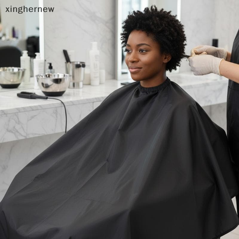 xinghernew Coleira De Corte De Cabelo Capa De Coloração À Prova D'água Pano De Barbeiro Vestido De Tintura Perm Baking O