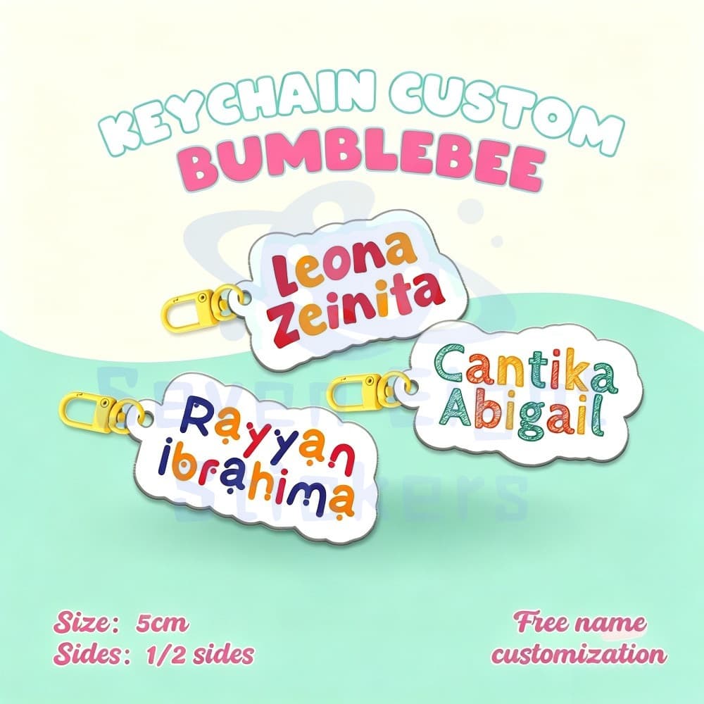 Chaveiro Acrílico Com Nome Colorido Personalizado | Lembrança Infantil Em Formato Fofo Personalização De Grátis Cabide I